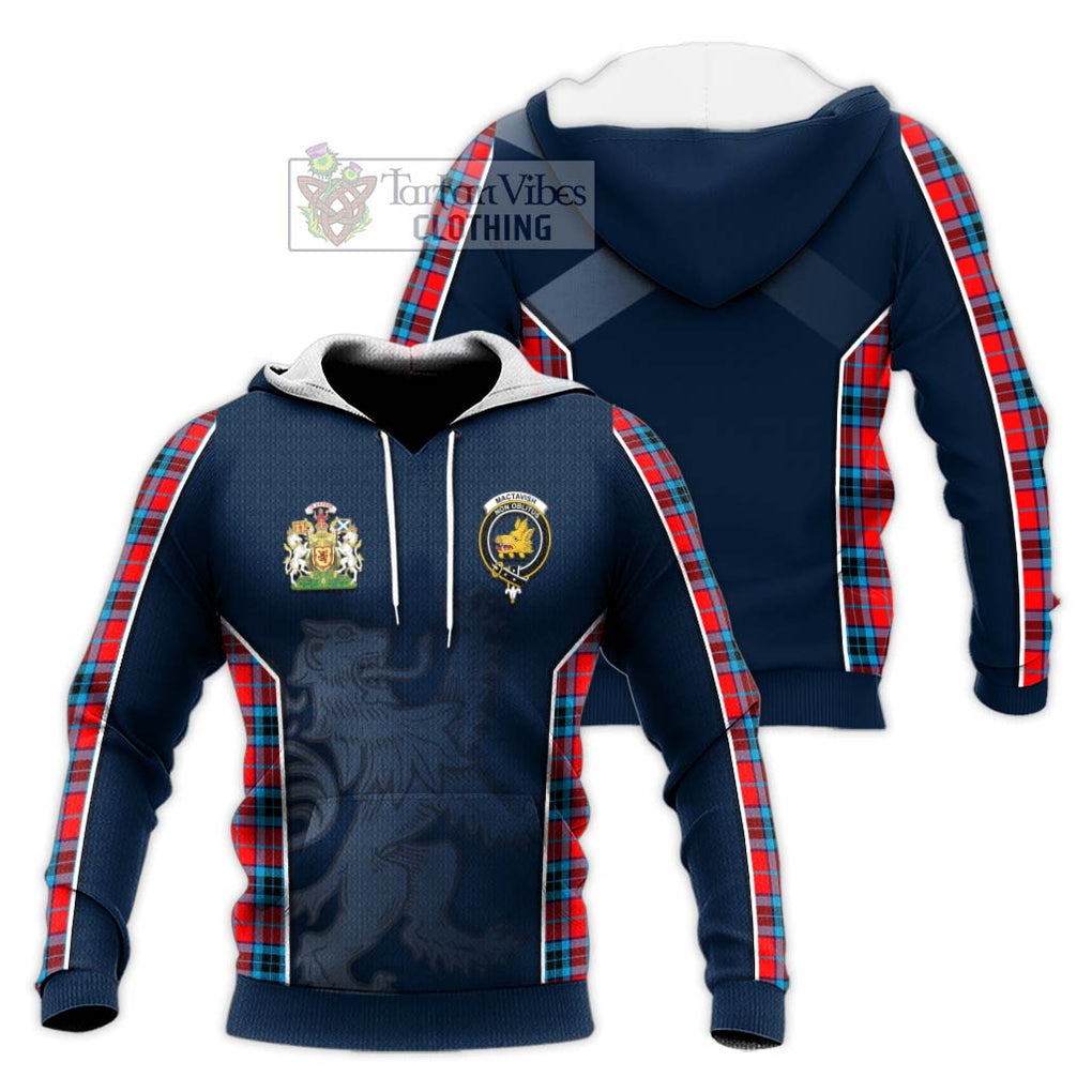 MacTavish (McTavish) Tartan Knitted Hoodie with Family Crest and Lion Rampant Vibes Sport Style Unisex Knitted Pullover Hoodie - Tartan Vibes Clothing