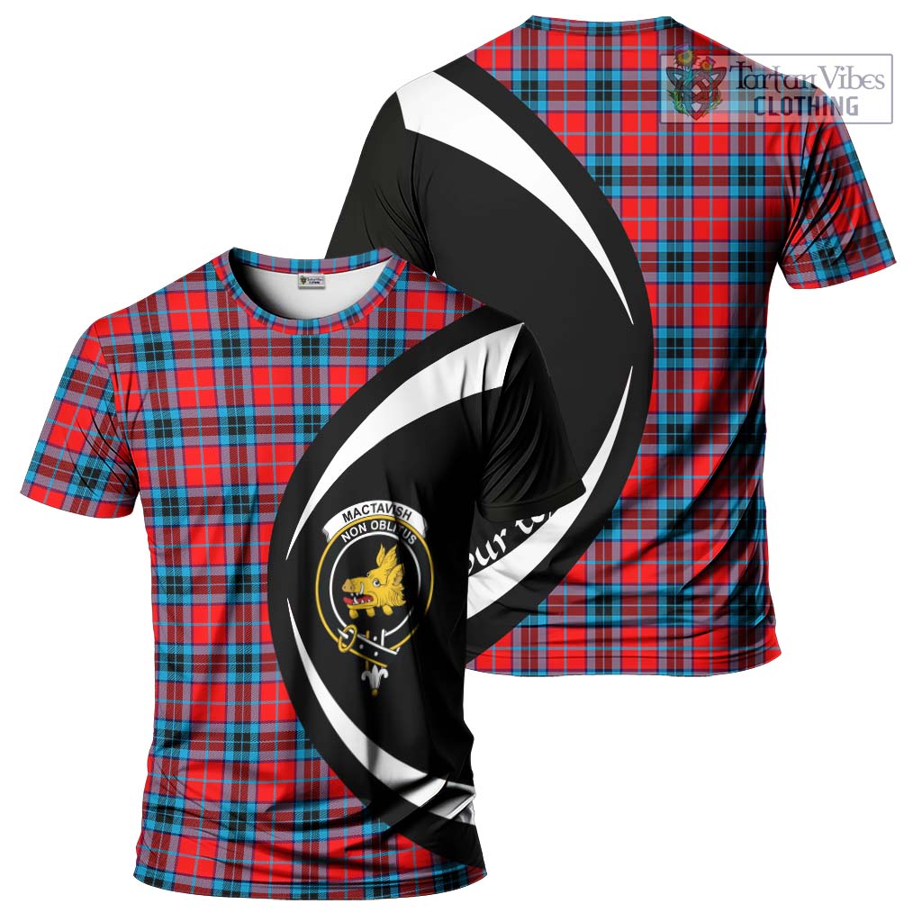 Tartan Vibes Clothing MacTavish Modern Tartan T-Shirt with Family Crest Circle Style