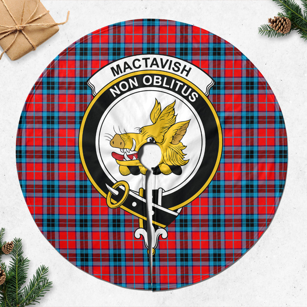 MacTavish (McTavish) Tartan Christmas Tree Skirt with Family Crest 47*47 inch - Tartan Vibes Clothing