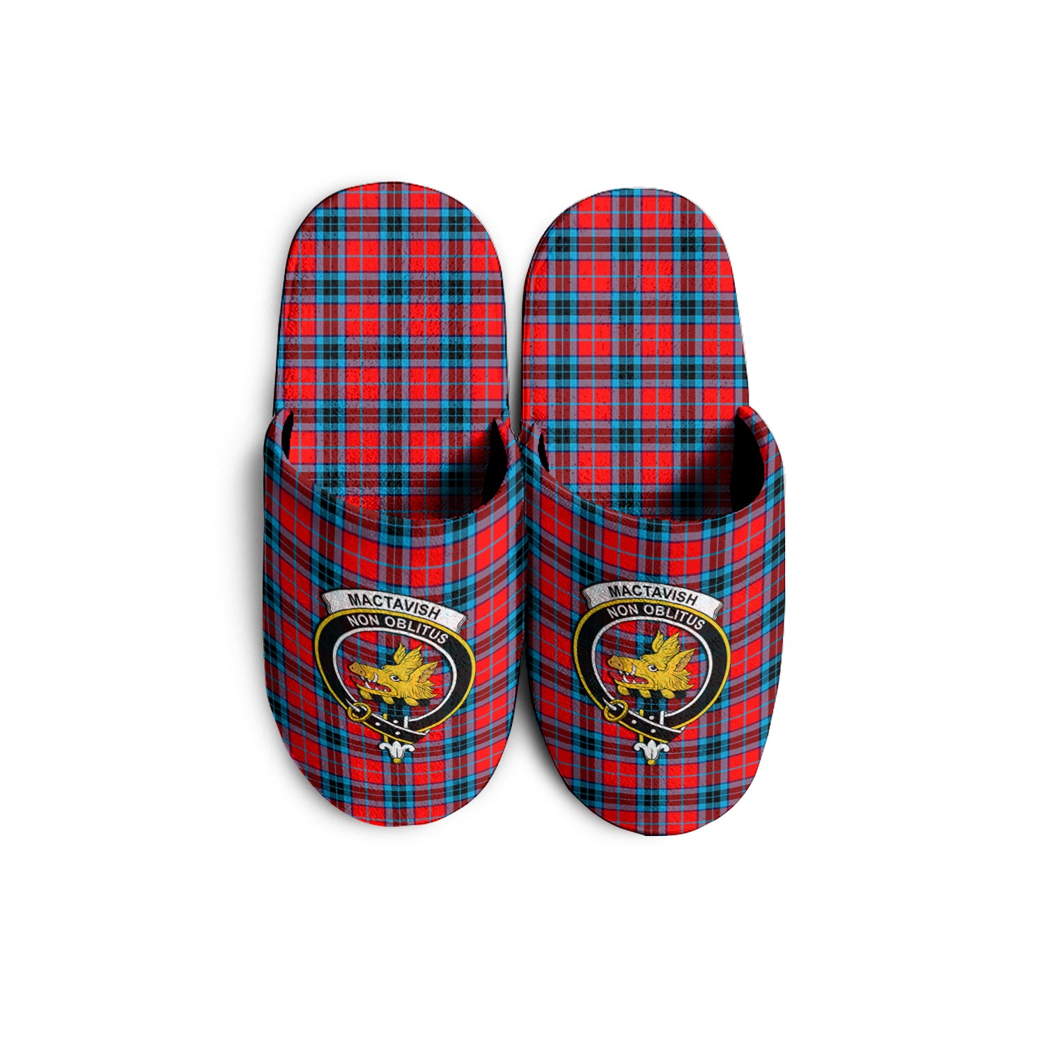 MacTavish Modern Tartan Home Slippers with Family Crest - Tartanvibesclothing