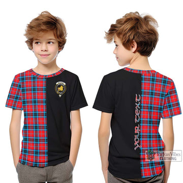 MacTavish (McTavish) Tartan Kid T-Shirt with Family Crest and Half Of Me Style