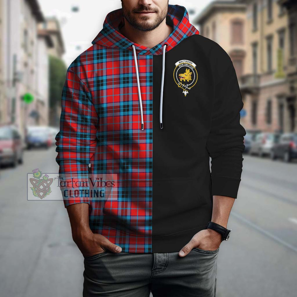 MacTavish (McTavish) Tartan Hoodie with Family Crest and Half Of Me Style Zip Hoodie - Tartanvibesclothing Shop