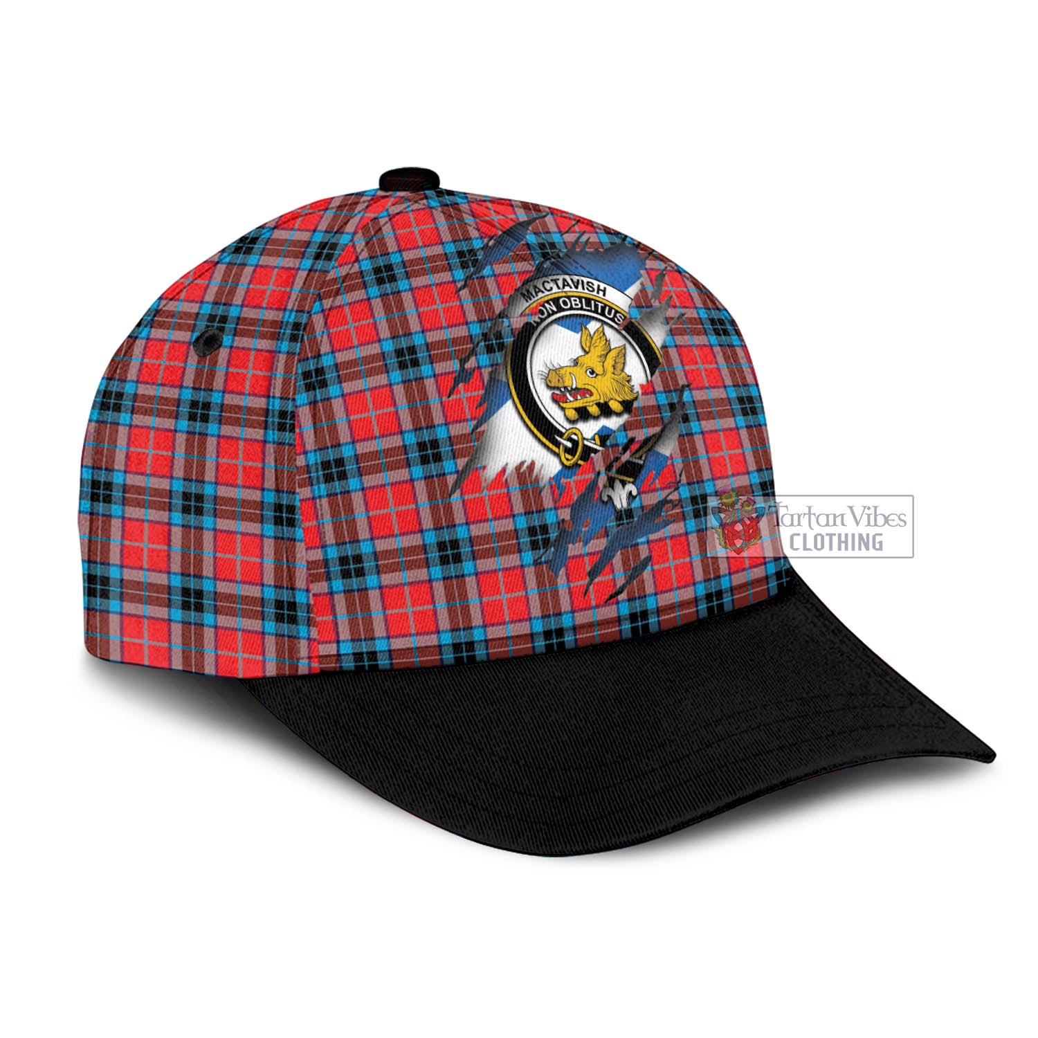 Tartan Vibes Clothing MacTavish Modern Tartan Classic Cap with Family Crest In Me Style