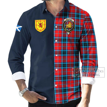 MacTavish (McTavish) Tartan Long Sleeve Button Shirt Alba with Scottish Lion Royal Arm Half Style