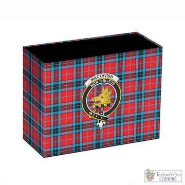 MacTavish (McTavish) Tartan Pen Holder with Family Crest