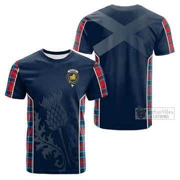 MacTavish (McTavish) Tartan Cotton T-shirt with Family Crest and Scottish Thistle Vibes Sport Style