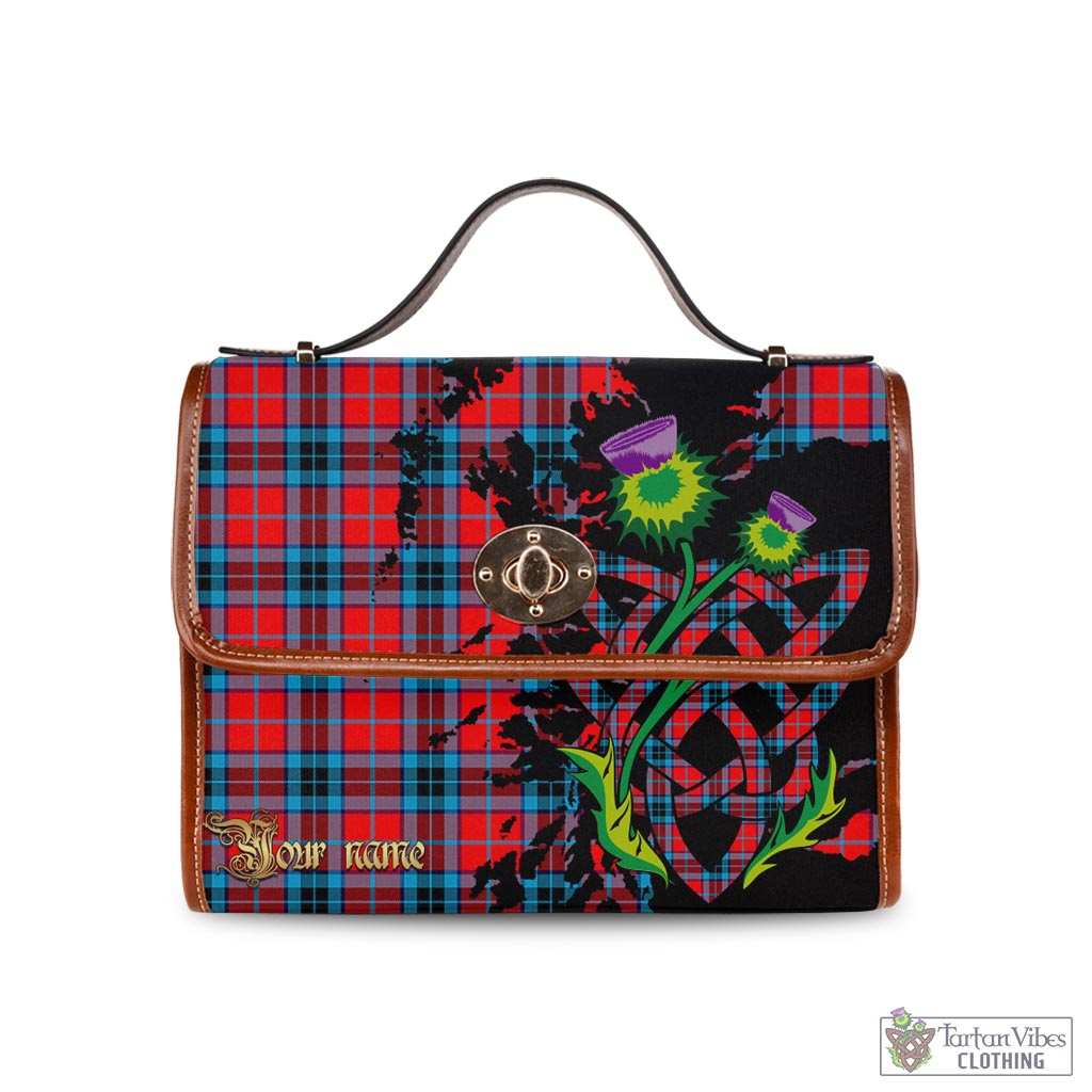 Tartan Vibes Clothing MacTavish Modern Tartan Waterproof Canvas Bag with Scotland Map and Thistle Celtic Accents