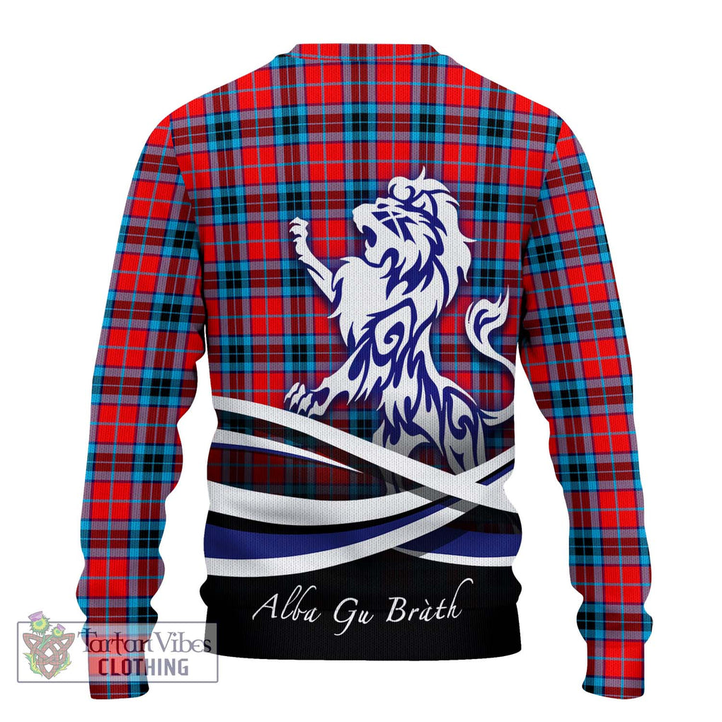 MacTavish (McTavish) Tartan Knitted Sweater with Alba Gu Brath Regal Lion Emblem - Tartanvibesclothing Shop