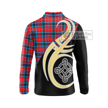 MacTavish (McTavish) Tartan Long Sleeve Polo Shirt with Family Crest and Celtic Symbol Style