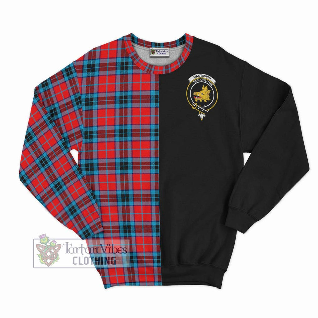 MacTavish (McTavish) Tartan Sweatshirt with Family Crest and Half Of Me Style - Tartanvibesclothing Shop