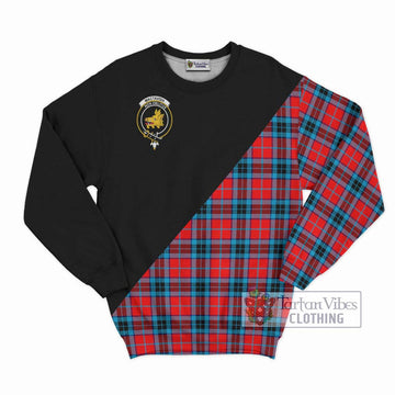 MacTavish (McTavish) Tartan Sweatshirt with Family Crest and Military Logo Style