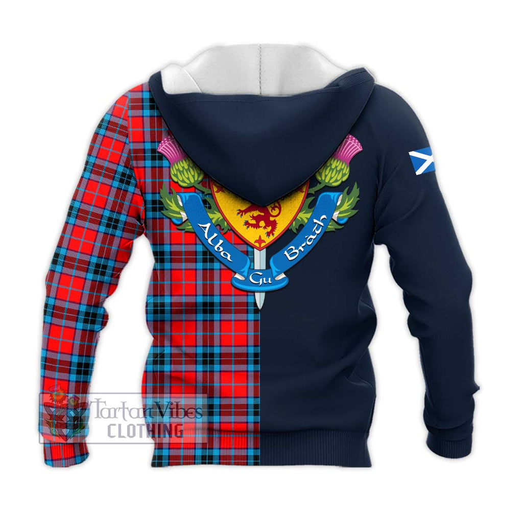 Tartan Vibes Clothing MacTavish Modern Tartan Knitted Hoodie with Scottish Lion Royal Arm Half Style