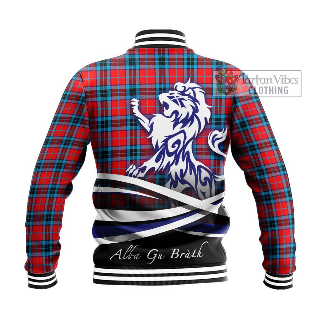 MacTavish (McTavish) Tartan Baseball Jacket with Alba Gu Brath Regal Lion Emblem - Tartanvibesclothing Shop