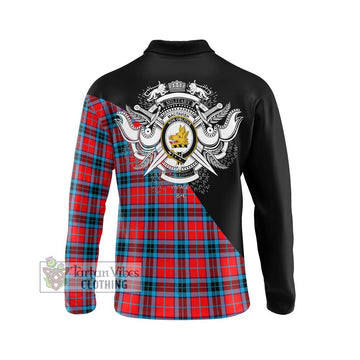 MacTavish (McTavish) Tartan Long Sleeve Polo Shirt with Family Crest and Military Logo Style