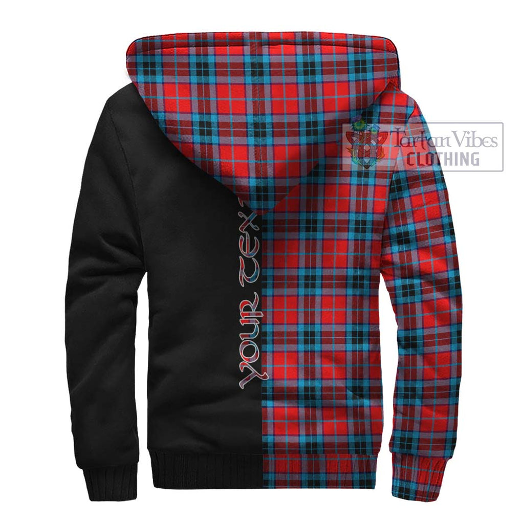 MacTavish (McTavish) Tartan Sherpa Hoodie with Family Crest and Half Of Me Style - Tartanvibesclothing Shop