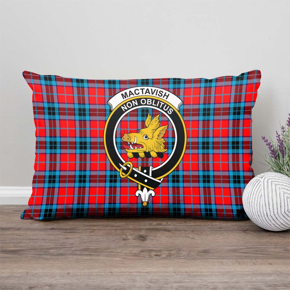 MacTavish Modern Tartan Pillow Cover with Family Crest Rectangle Pillow Cover - Tartanvibesclothing