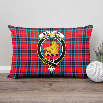 MacTavish (McTavish) Tartan Pillow Cover with Family Crest