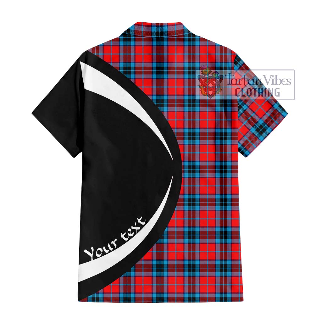 MacTavish (McTavish) Tartan Short Sleeve Button Up with Family Crest Circle Style - Tartan Vibes Clothing