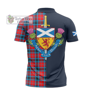 MacTavish (McTavish) Tartan Zipper Polo Shirt Alba with Scottish Lion Royal Arm Half Style