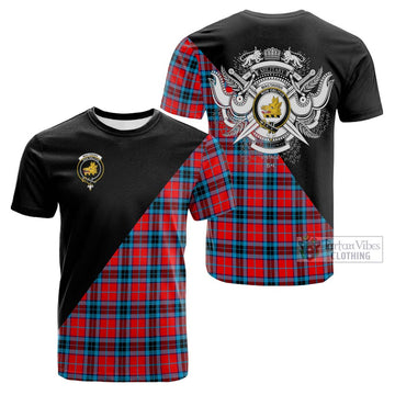 MacTavish (McTavish) Tartan Cotton T-shirt with Family Crest and Military Logo Style