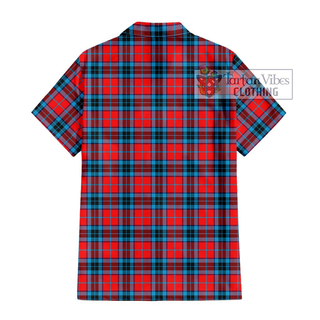 MacTavish (McTavish) Tartan Short Sleeve Button Shirt with Family Crest DNA In Me Style - Tartanvibesclothing Shop