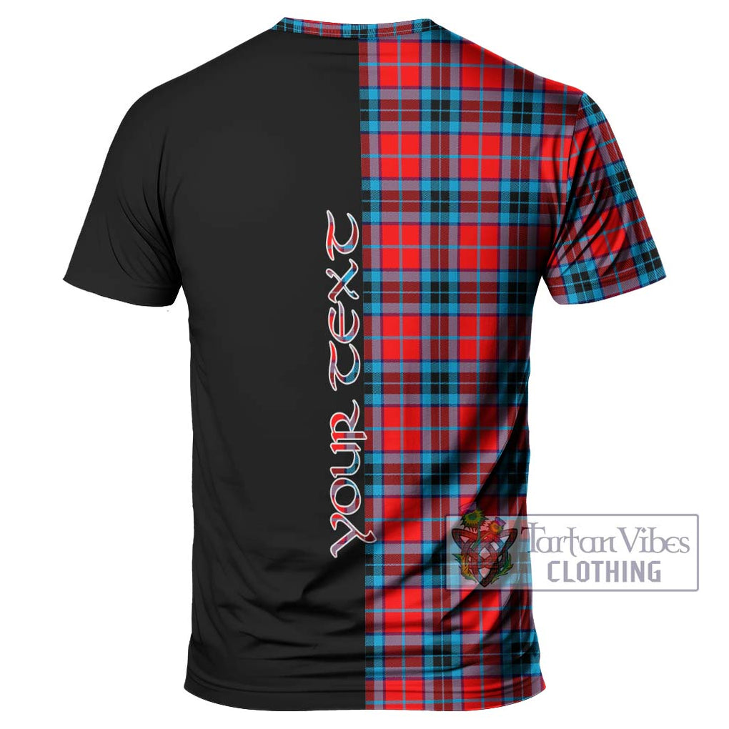 MacTavish (McTavish) Tartan T-Shirt with Family Crest and Half Of Me Style - Tartanvibesclothing Shop