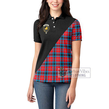 MacTavish (McTavish) Tartan Women's Polo Shirt with Family Crest and Military Logo Style