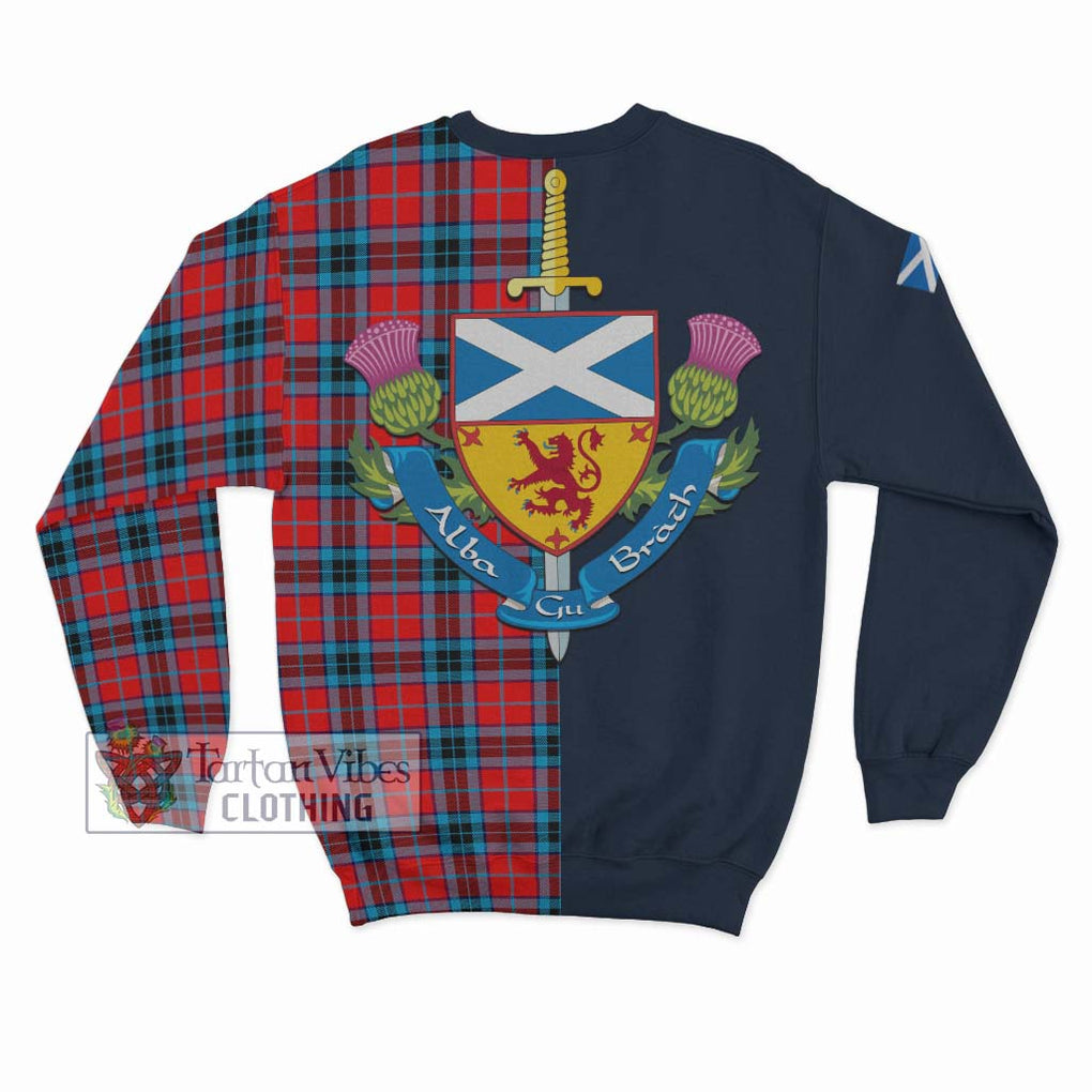 Tartan Vibes Clothing MacTavish Modern Tartan Sweatshirt with Scottish Lion Royal Arm Half Style