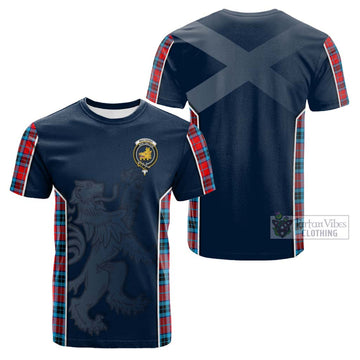 MacTavish (McTavish) Tartan Cotton T-shirt with Family Crest and Lion Rampant Vibes Sport Style