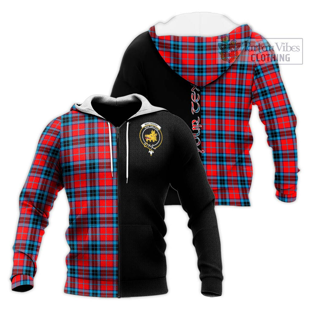 MacTavish (McTavish) Tartan Knitted Hoodie with Family Crest and Half Of Me Style Unisex Knitted Zip Hoodie - Tartanvibesclothing Shop