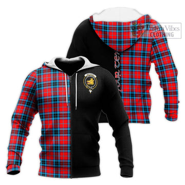 MacTavish (McTavish) Tartan Knitted Hoodie with Family Crest and Half Of Me Style