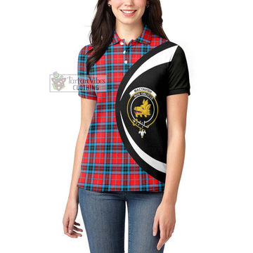 MacTavish (McTavish) Tartan Women's Polo Shirt with Family Crest Circle Style