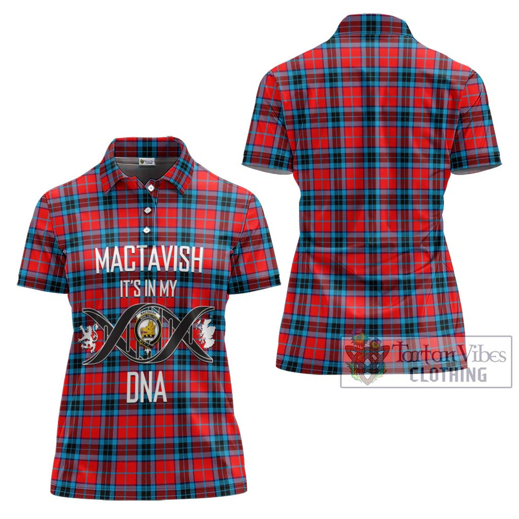 MacTavish (McTavish) Tartan Women's Polo Shirt with Family Crest DNA In Me Style - Tartanvibesclothing Shop