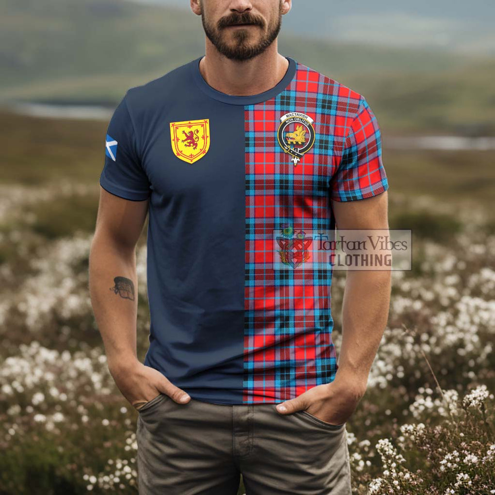 Tartan Vibes Clothing MacTavish Modern Tartan T-Shirt Alba with Scottish Lion Royal Arm Half Style