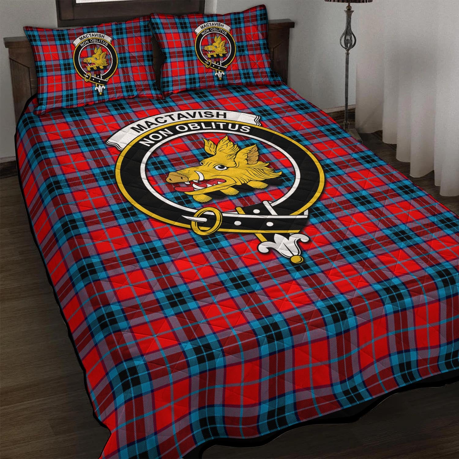 MacTavish (McTavish) Tartan Quilt Bed Set with Family Crest - Tartan Vibes Clothing