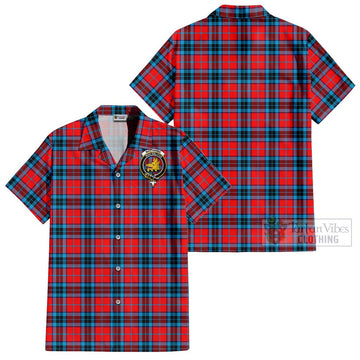 MacTavish (McTavish) Tartan Cotton Hawaiian Shirt with Family Crest