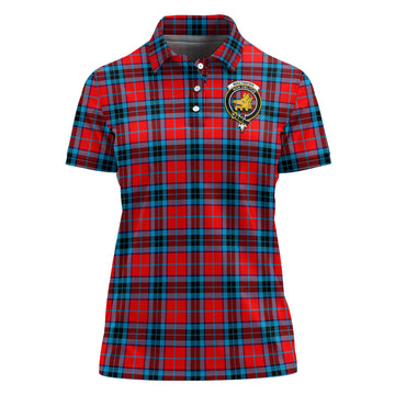 MacTavish (McTavish) Tartan Polo Shirt with Family Crest For Women