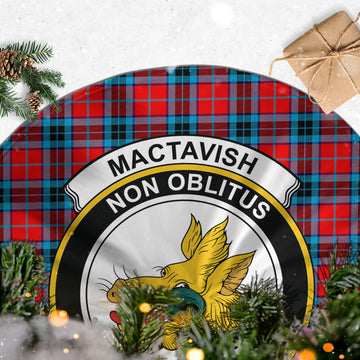 MacTavish (McTavish) Tartan Christmas Tree Skirt with Family Crest