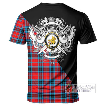 MacTavish (McTavish) Tartan T-Shirt with Family Crest and Military Logo Style