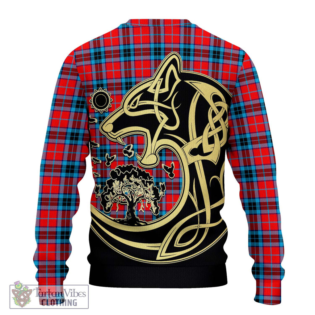 MacTavish (McTavish) Tartan Knitted Sweater with Family Crest Celtic Wolf Style - Tartan Vibes Clothing