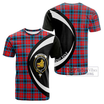 MacTavish (McTavish) Tartan Cotton T-shirt with Family Crest Circle Style