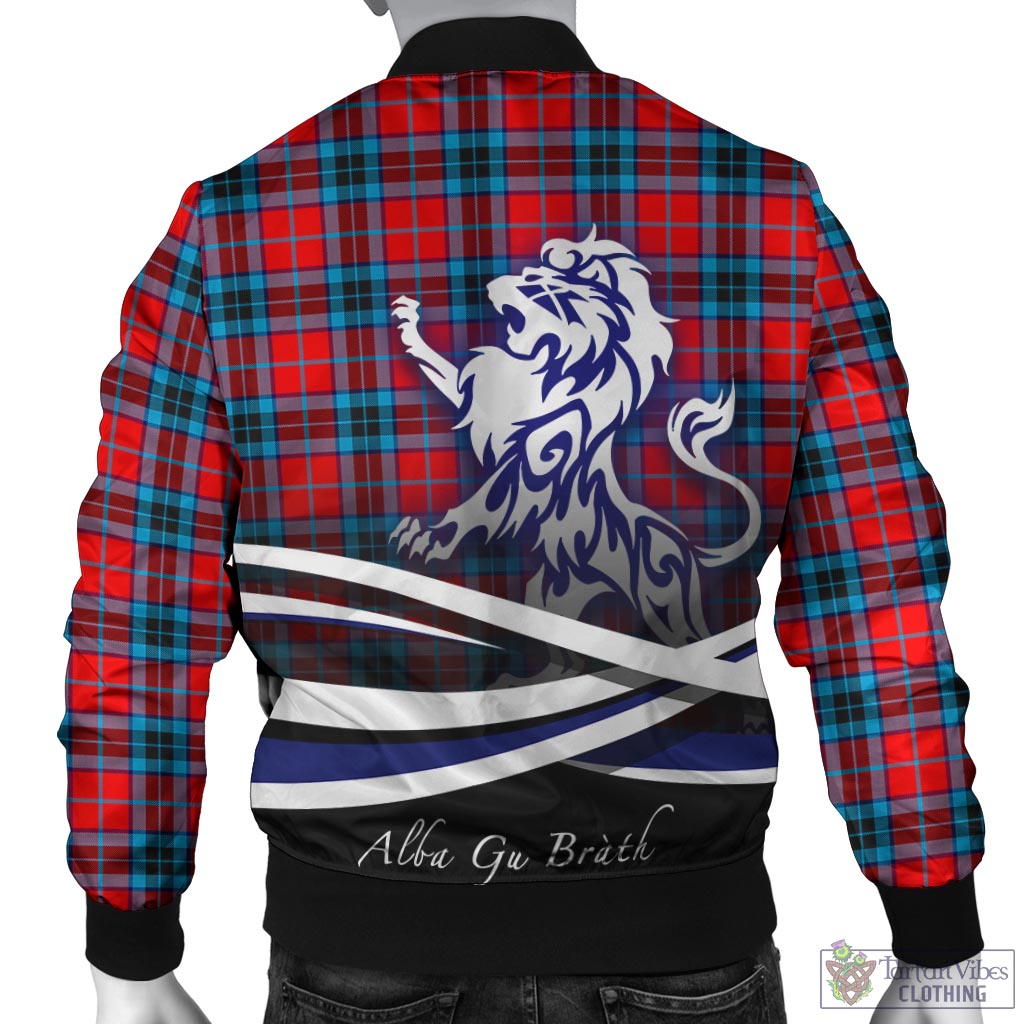 Tartan Vibes Clothing MacTavish Modern Tartan Bomber Jacket with Alba Gu Brath Regal Lion Emblem