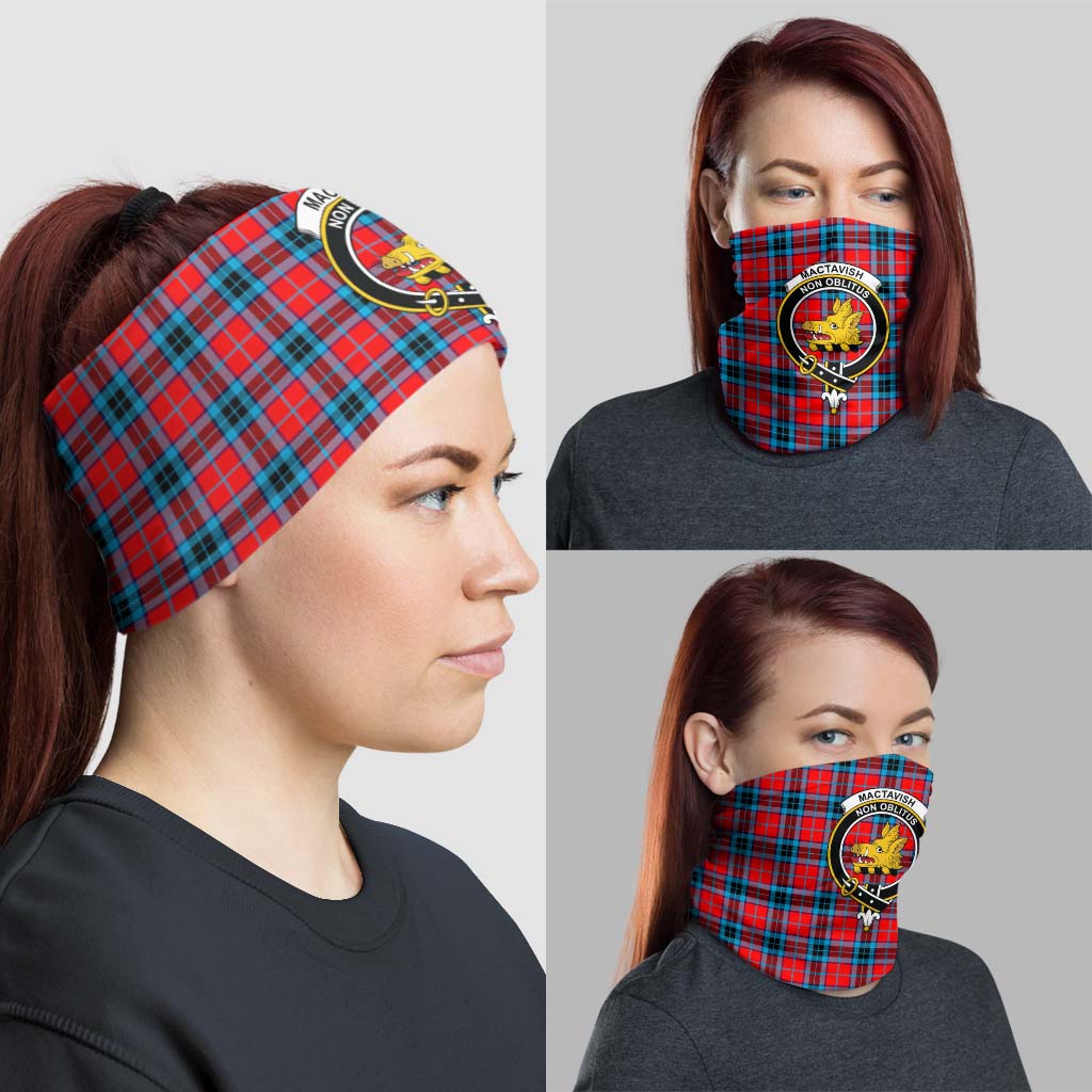 MacTavish Modern Tartan Neck Gaiters, Tartan Bandanas, Tartan Head Band with Family Crest