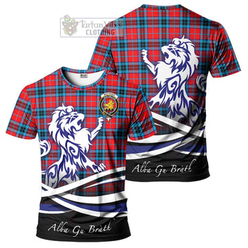 MacTavish (McTavish) Tartan Cotton T-shirt with Alba Gu Brath Regal Lion Emblem