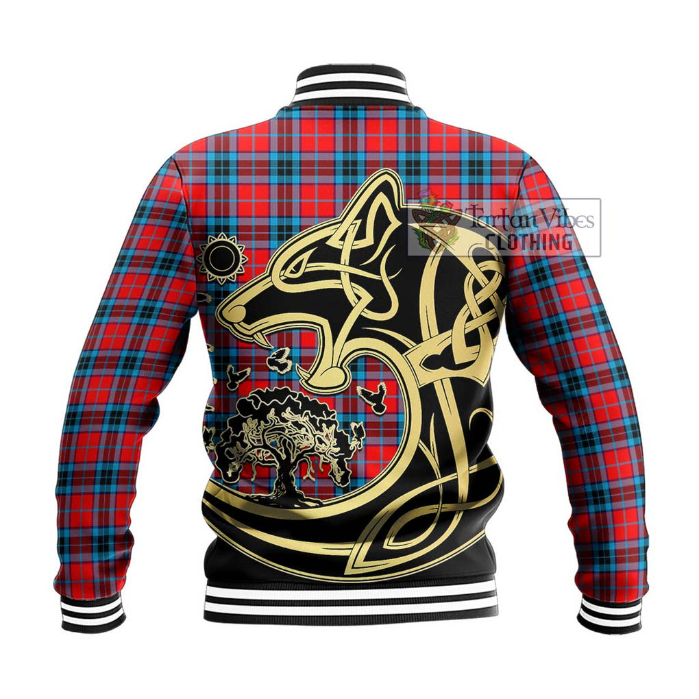 MacTavish (McTavish) Tartan Baseball Jacket with Family Crest Celtic Wolf Style - Tartan Vibes Clothing