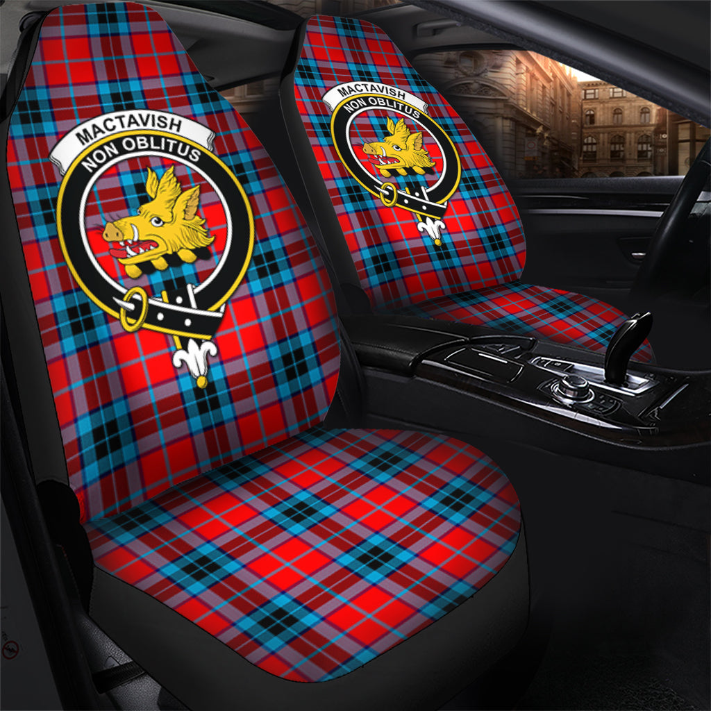 MacTavish Modern Tartan Car Seat Cover with Family Crest - Tartanvibesclothing