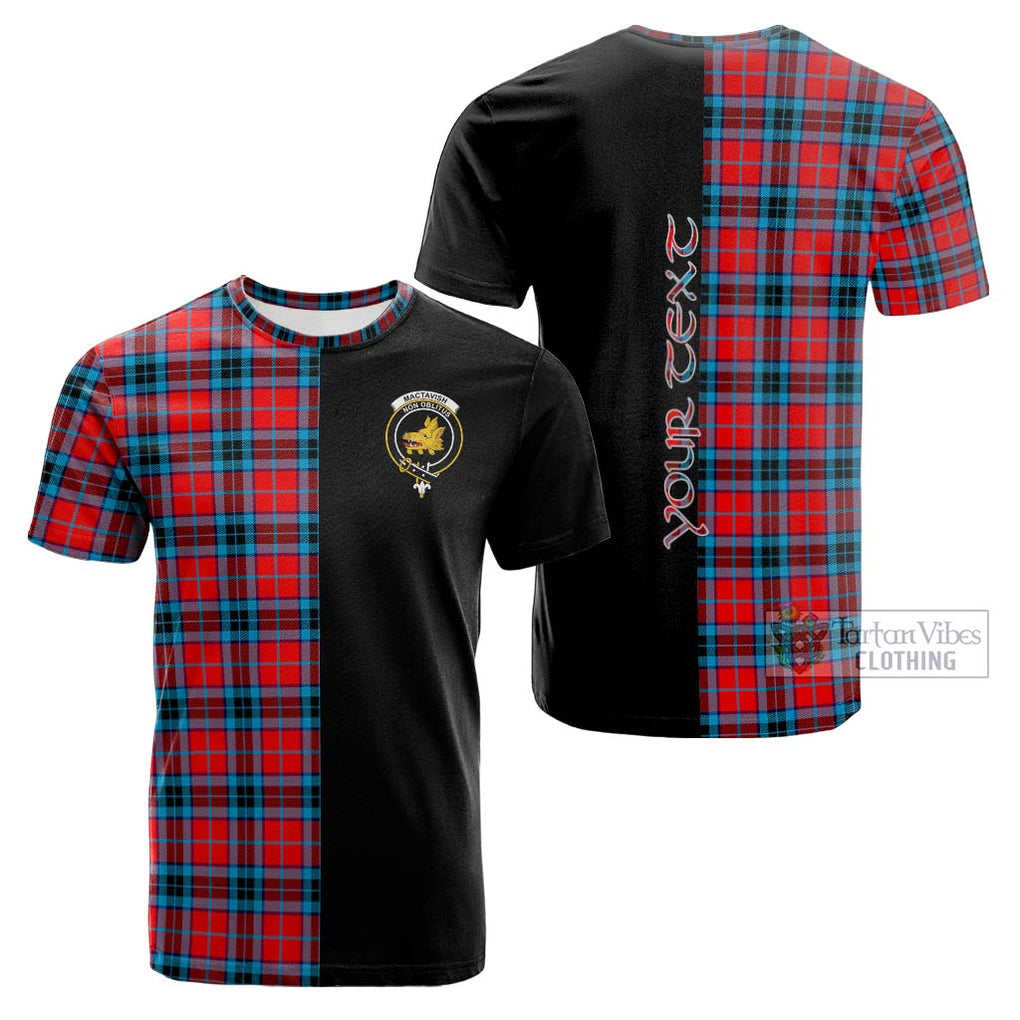 Tartan Vibes Clothing MacTavish Modern Tartan Cotton T-shirt with Family Crest and Half Of Me Style