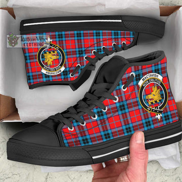 MacTavish (McTavish) Tartan High Top Shoes with Family Crest