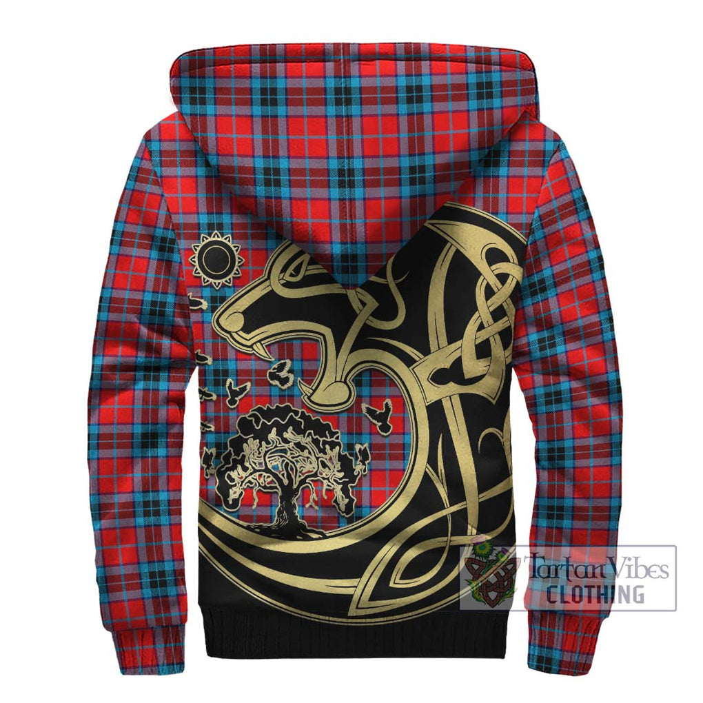 MacTavish (McTavish) Tartan Sherpa Hoodie with Family Crest Celtic Wolf Style - Tartan Vibes Clothing