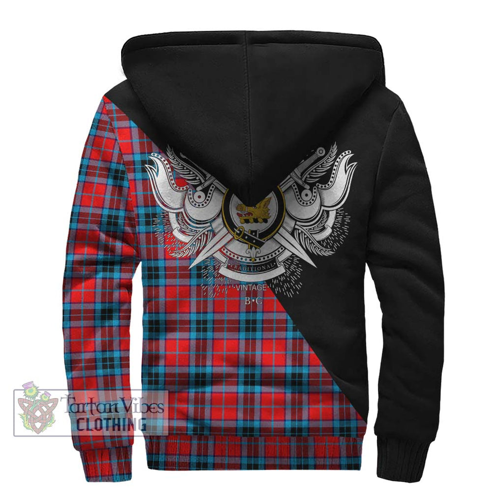 MacTavish (McTavish) Tartan Sherpa Hoodie with Family Crest and Military Logo Style - Tartanvibesclothing Shop